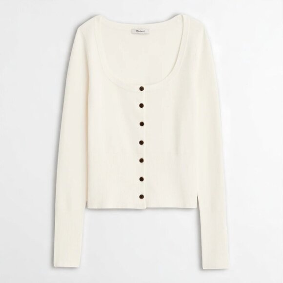 Madewell The Signature Knit Scoopneck Cardigan Size Medium - Picture 1 of 9